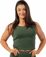 Nebbia Organic Cotton Ribbed Tank Top Dark Green S Fitness koszulka