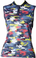 Callaway Womens Sleeveless Multi-Colour Camo Peacoat XS Koszulka Polo