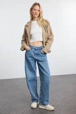 Trendyol Blue More Sustainable High Waist Skater Baggy Jeans