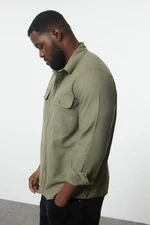 Trendyol Large Size Khaki Winter Lumberjack Shirt