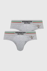 Slipy Aeronautica Militare (2-pack) pánske, šedá farba, AM1USL001