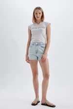 DEFACTO Mom Fit High Waist Skinny Jean Shorts