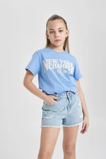 DEFACTO Girls Printed Short Sleeve T-Shirt