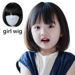 Kids Wigs Children's Hair Accessories Short Hood for Girls Headgear for Baby Coronet Toddler Black Headdress Reborn Doll Toupee