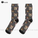 The Three Little Chihuahuas Dog Dogs Puppy Puppies Socks Men Socks 360° Digital Print Custom Gift Streetwear Funny Sock Art