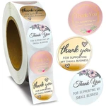 100-500pcs Thank You For Supporting My Small Business Floral Sticker Gift Packaging Seal Label Scrapbooking Stationery Sticker