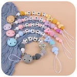 1-2pcs Baby Pacifier Clip Chain Personalized Name Cartoon Koala Silicone Teethers Dummy Nipple Holder Clips Newborn Teething Toy