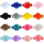 6pcs/lot 9 CM Fashion Handmade Chiffon Flower Headband Crochet Baby Girls Hairband Artificial Floral Hair Ornaments 16 Colors