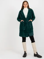 Dark green alpaca coat with Eveline wool