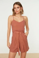 Trendyol Tile Belted Strap Woven Jumpsuit