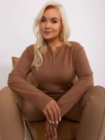 Women's oversized camel sweater with viscose