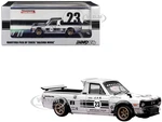 Nissan Sunny Hakotora Pickup Truck RHD (Right Hand Drive) 23 Silver Metallic with Black Graphics "Inazuma Work" 1/64 Diecast Model Car by Inno Model