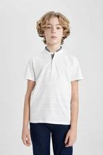 DEFACTO Boy High Collar Pique Short Sleeve Polo T-Shirt