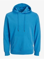 Modrá basic mikina s kapucí Jack & Jones Basic - Pánské