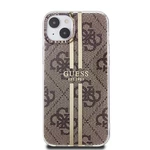 Zadní kryt Guess IML 4G Gold Stripe pro Apple iPhone 15, hnědá