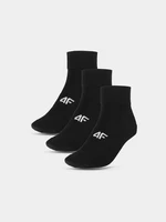 Men's Casual Socks Above the Ankle (3pack) 4F - Black