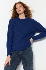 Trendyol Sax Wide Fit Soft Textured Basic Knitwear Sweater