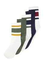 Trendyol 5-Pack Multi Color Cotton Striped College-Tennis-Mid-Length Socks