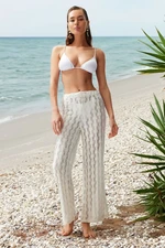 Trendyol White Knitwear Look Trousers