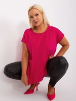 Basic cotton fuchsia blouse plus sizes