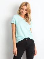 Basic women's t-shirt made of mint cotton