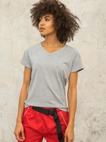 Grey T-shirt with neckline FOR FITNESS