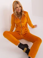 Dark yellow women's velvet viscose set