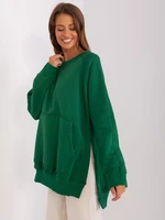 Dark green hooded sweatshirt with insulation