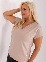 Dámská béžová bavlněná halenka plus size