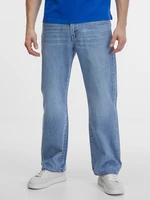 Modré pánské zkrácené stright fit džíny GAP