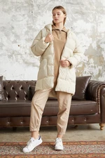 InStyle Bona Hooded Crinkle Puffer Coat - White