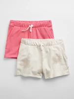 Set of two girls' shorts in cream and pink GAP