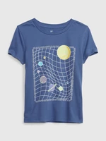 Dark blue girls' T-shirt with GAP print
