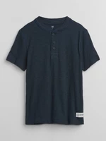 Navy blue boys' T-shirt with GAP buttons