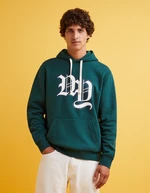 Dark green men's hoodie Celio Fecago