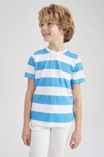 DEFACTO Boy Regular Fit Crew Neck Striped Patterned Short Sleeve T-Shirt