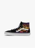 Black Mens Patterned Leather Ankle Sneakers VANS UA SK8-Hi - Men