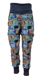 Boys' sweatpants MIK - grey construction machinery