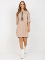 Casual light beige dress made of cotton Ernestine