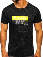 Men's T-shirt with print SS11100 - black,