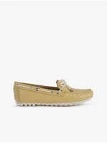 Mustard Leather Women Moccasins Geox Leelyan - Women