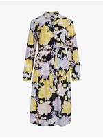 Black and yellow women's floral dress VILA Kikki - Ladies