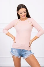 Blouse with decorative buttons dark powder pink