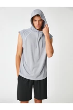 Koton Sports T-Shirt with Hooded Sleeveless Stitching Detailed.