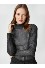 Koton Şahika Ercümen X - Half Turtleneck Shiny Long Sleeved T-Shirt.