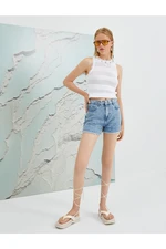 Koton Şahika Ercümen X - Normal Waist, Pockets, Denim Shorts