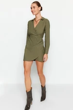 Trendyol Khaki Double Breasted Woven Woven Dress