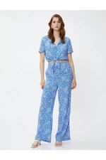 Koton Floral Palazzo Pants with Elastic Waist.