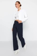 Trendyol Navy Blue Wide Leg Woven Tie Trousers