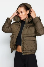 Trendyol Khaki Oversize Removable Hooded Water Repellent Puffer Jacket